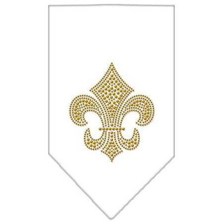 UNCONDITIONAL LOVE Fleur De Lis Gold Rhinestone Bandana White Large UN788149